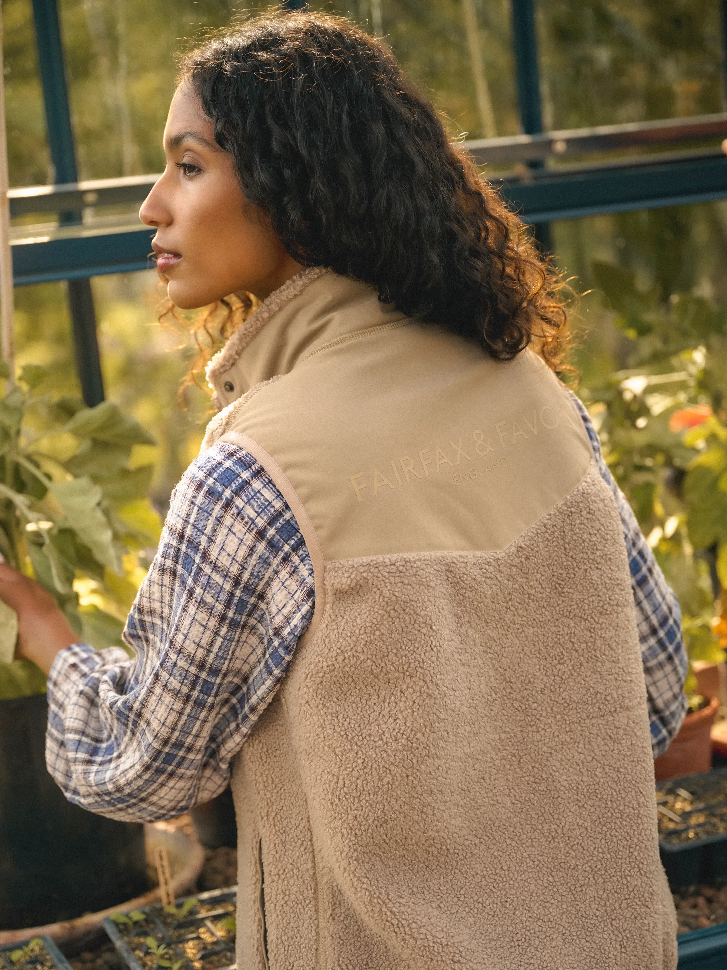 Agnes Fleece Gilet - Fawn - Image 5