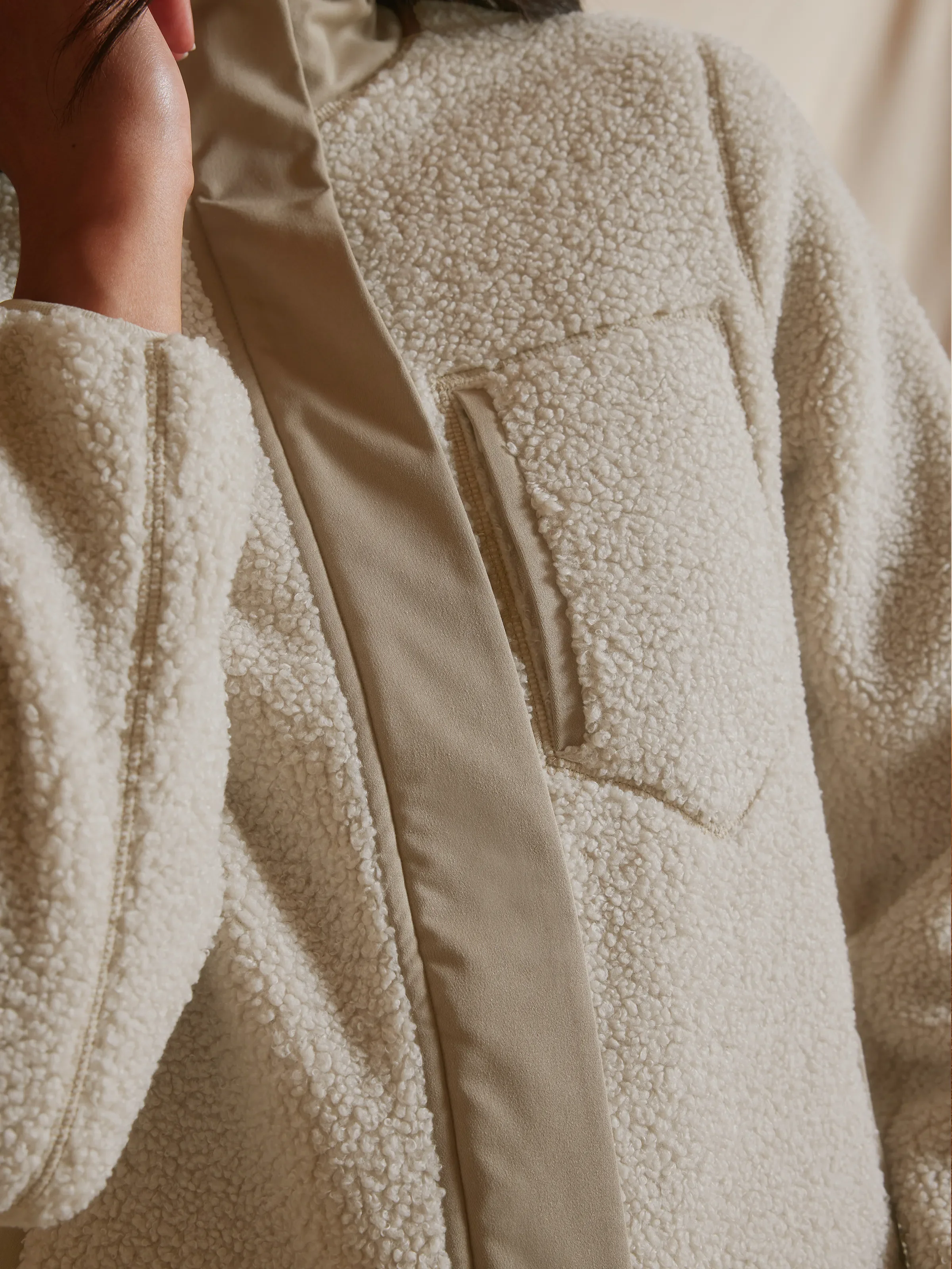 Agnes Fleece Jacket - Ecru - Image 4