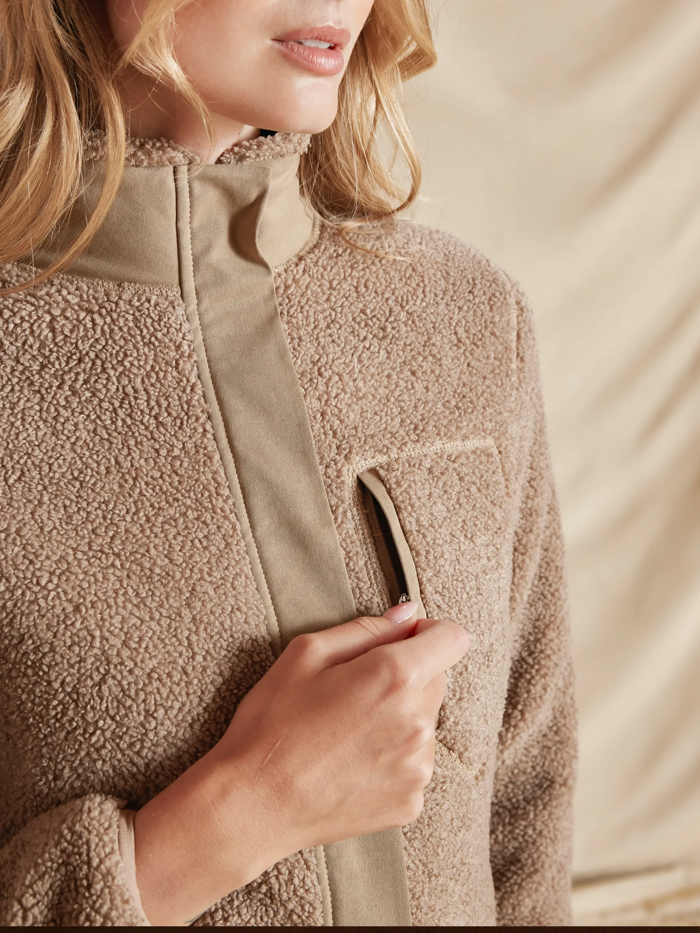 Agnes Fleece Jacket - Fawn - Image 4