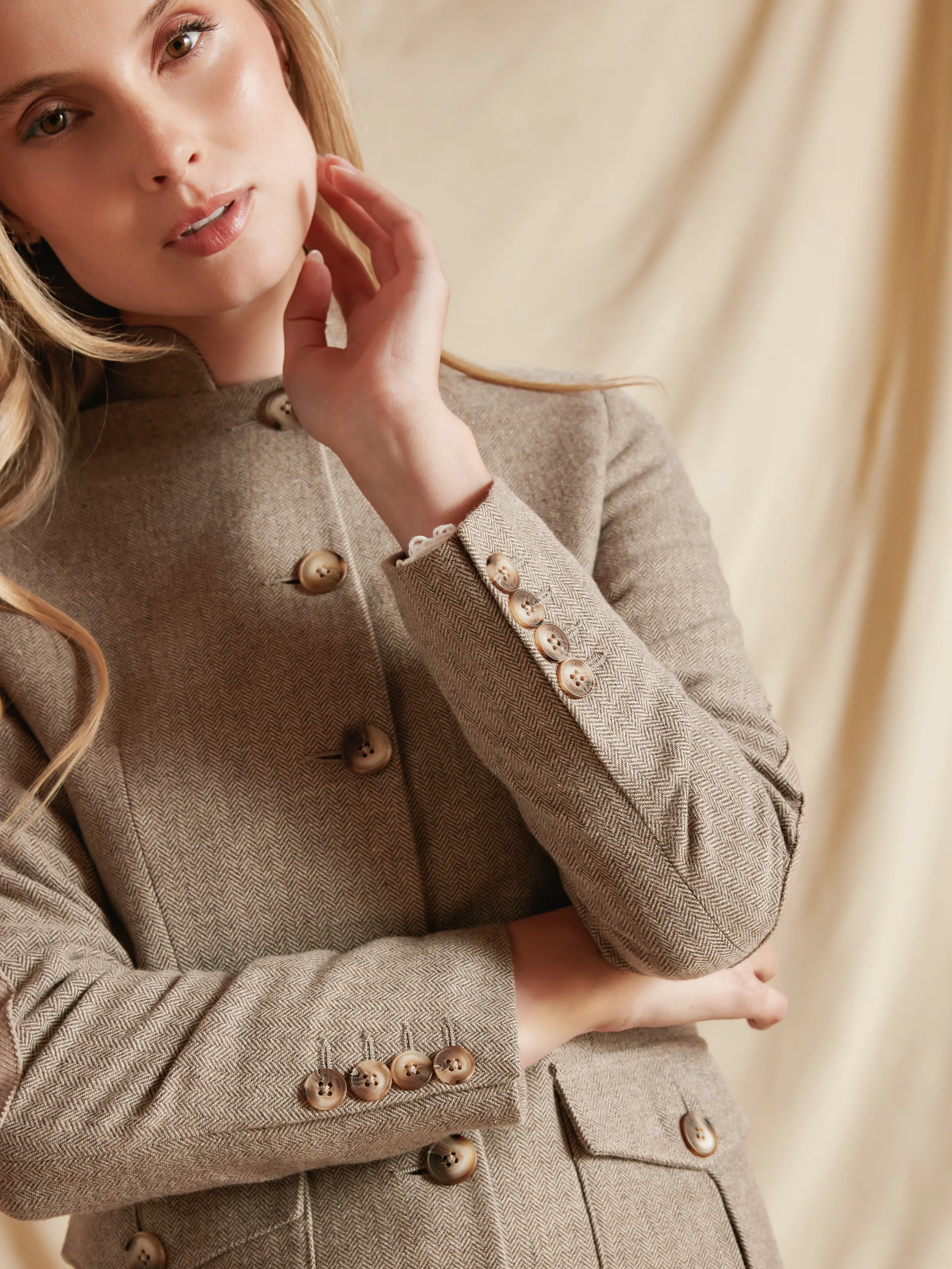 Eliza Herringbone Jacket - Driftwood - Image 5