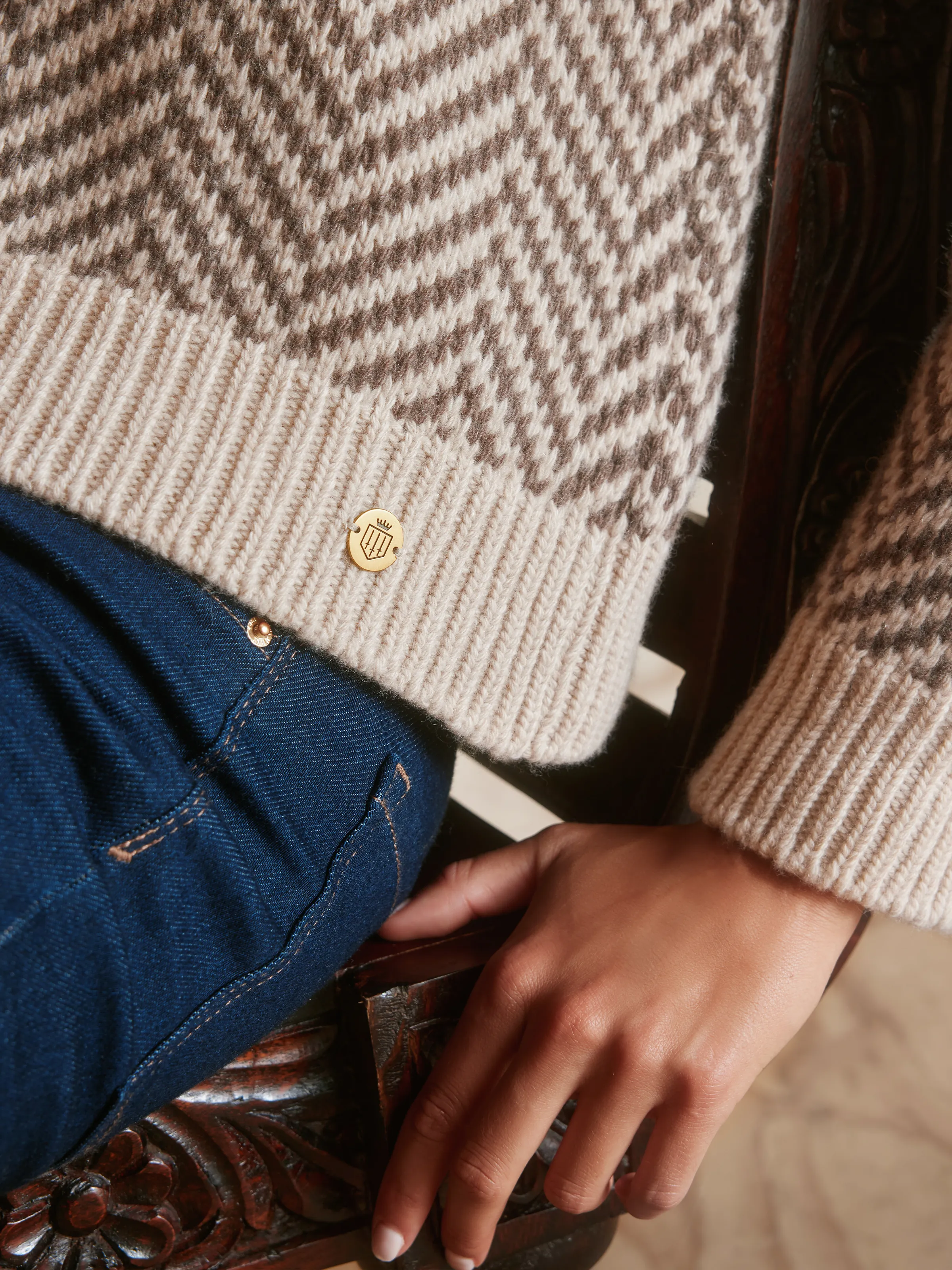 Evie - Taupe Herringbone - Image 5