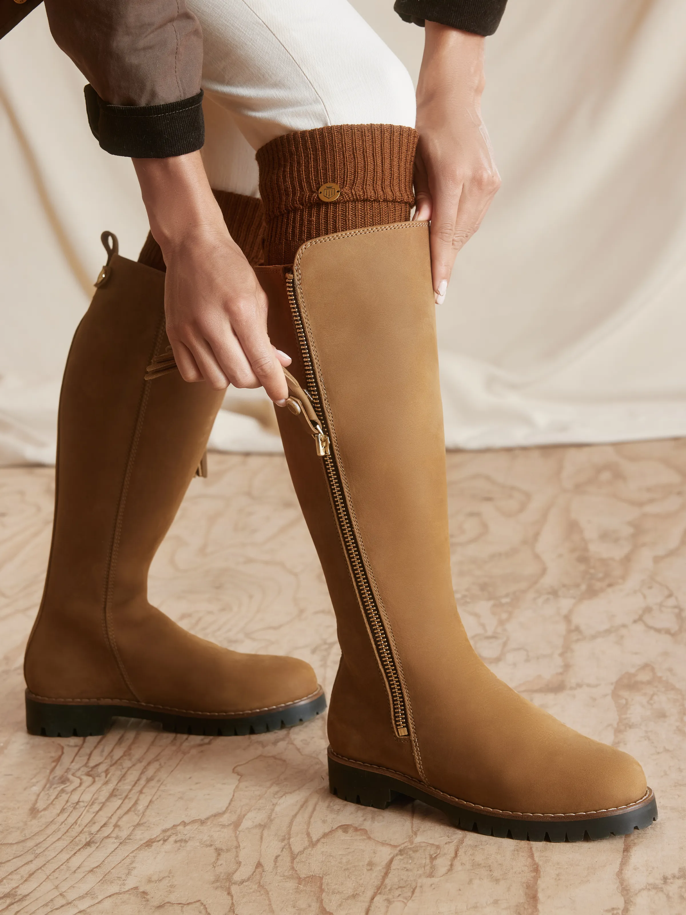 Waterproof Knee High Oakham - Oak Leather - Image 7