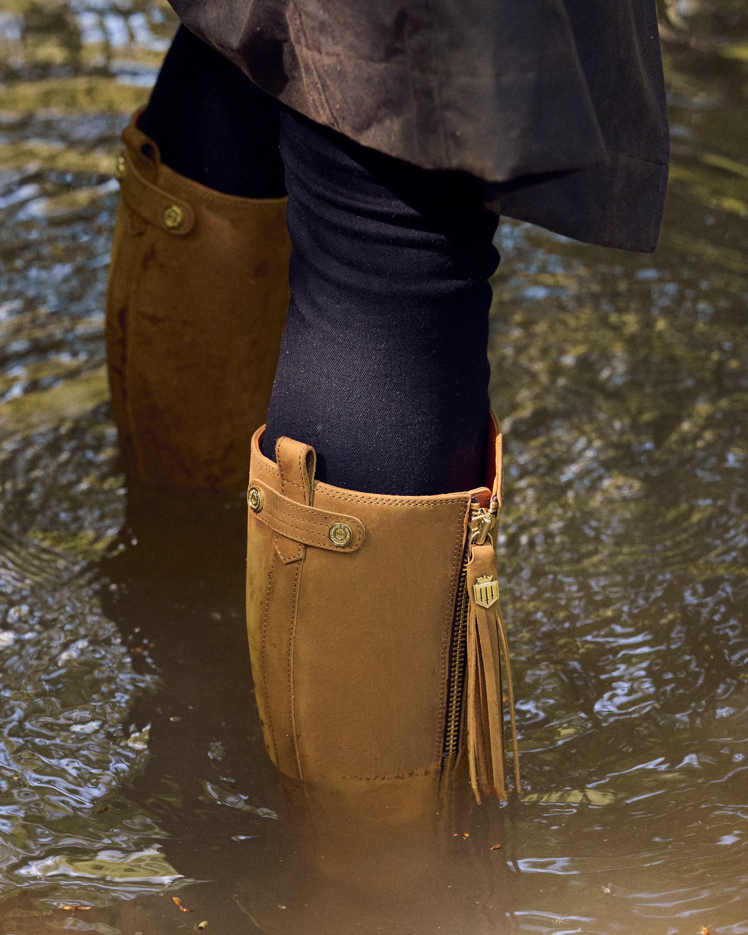 Waterproof Knee High Oakham - Oak Leather - Image 8