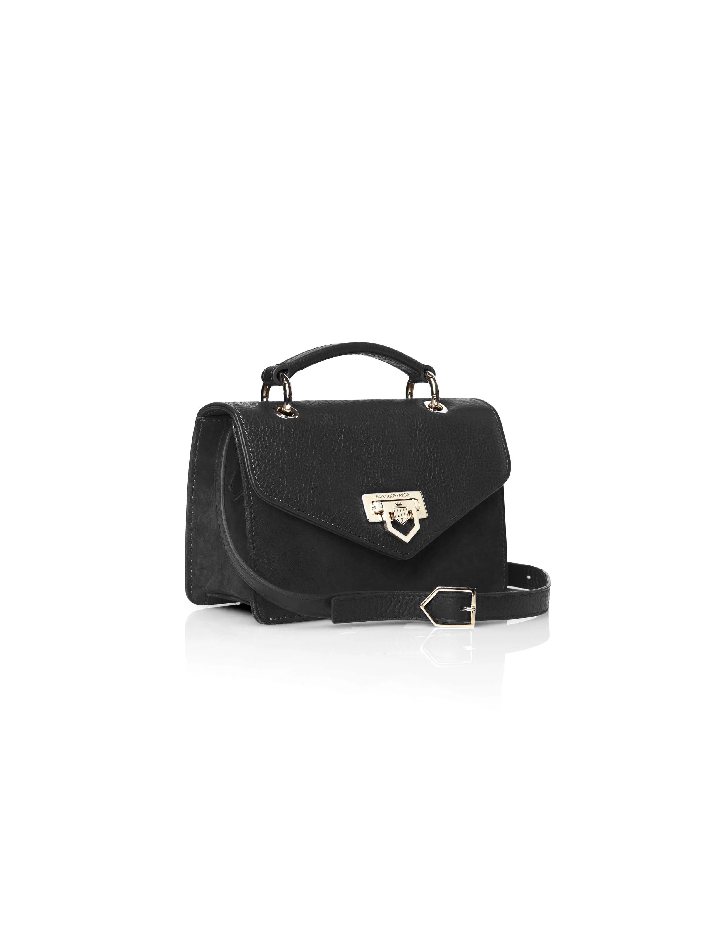 Loxley Mini Cross Body Bag - Black Leather & Suede - Image 5