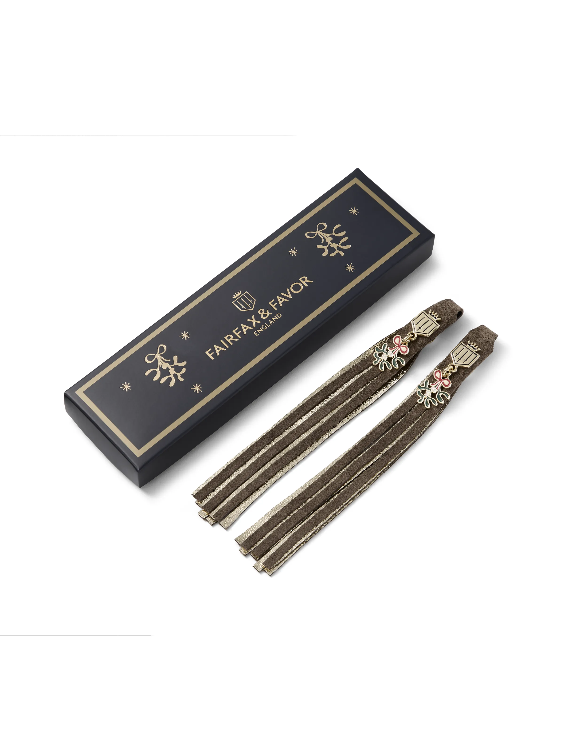 Pair of Mistletoe Charms Tassels - Fog Suede - Image 3