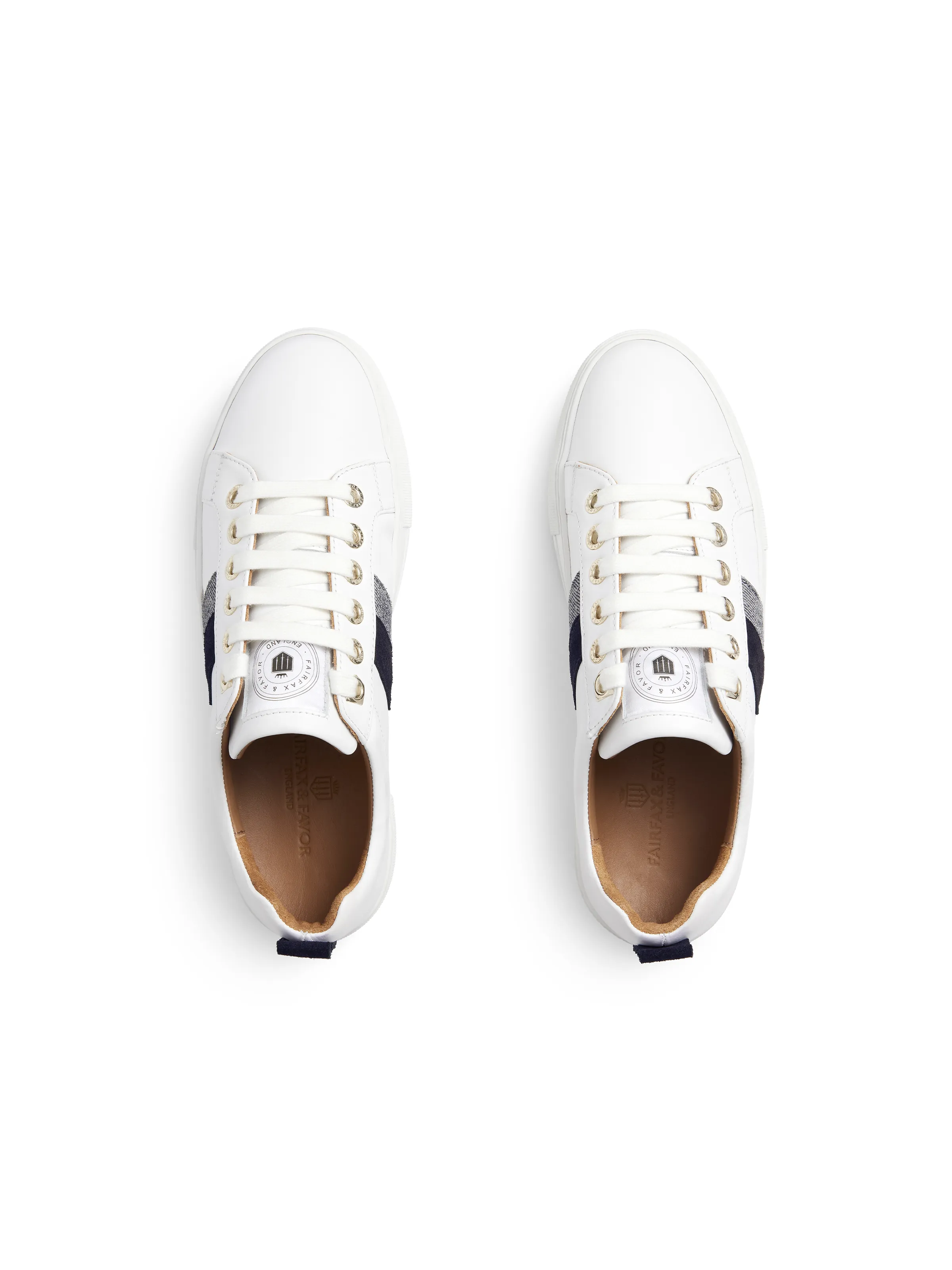 Alexandra Platform - White - Navy & Denim Suede - Image 3
