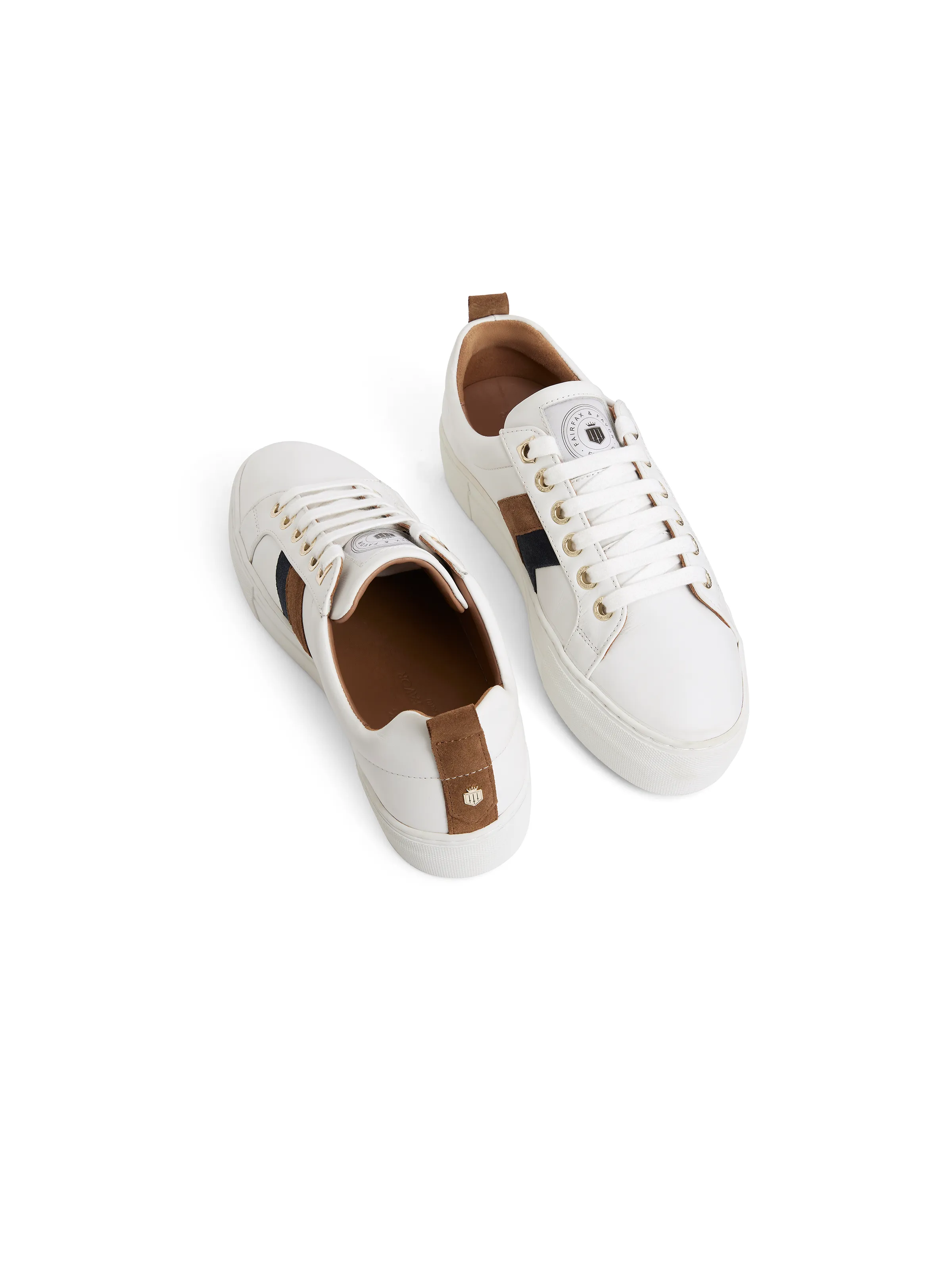 Alexandra Platform - White - Tan & Navy - Image 4