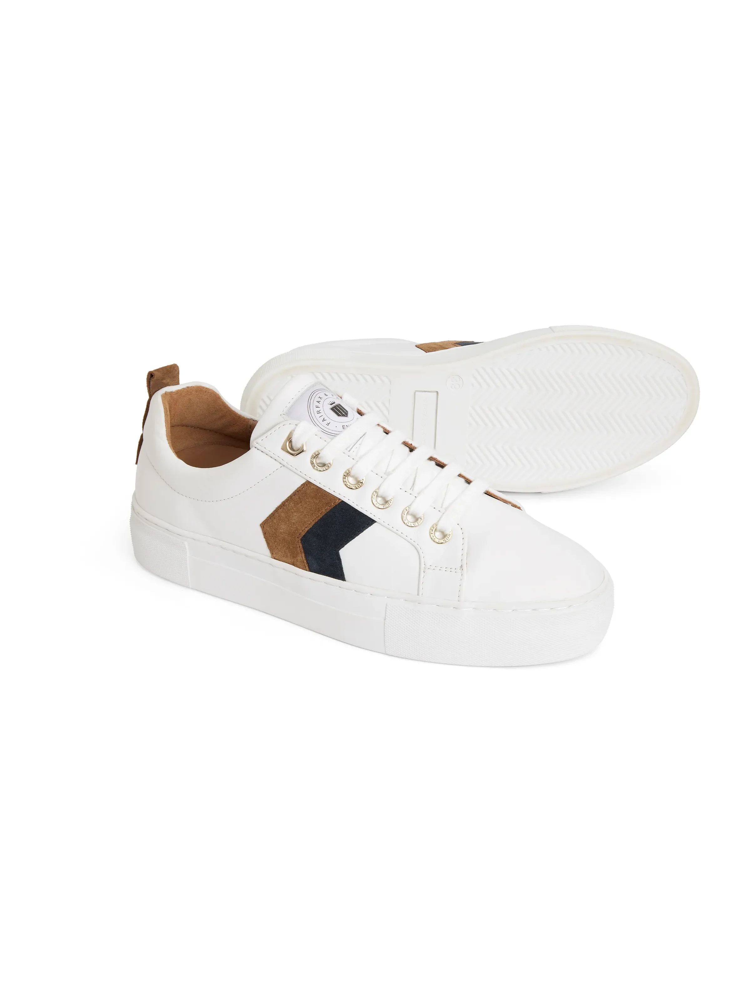 Alexandra Platform - White - Tan & Navy - Image 5
