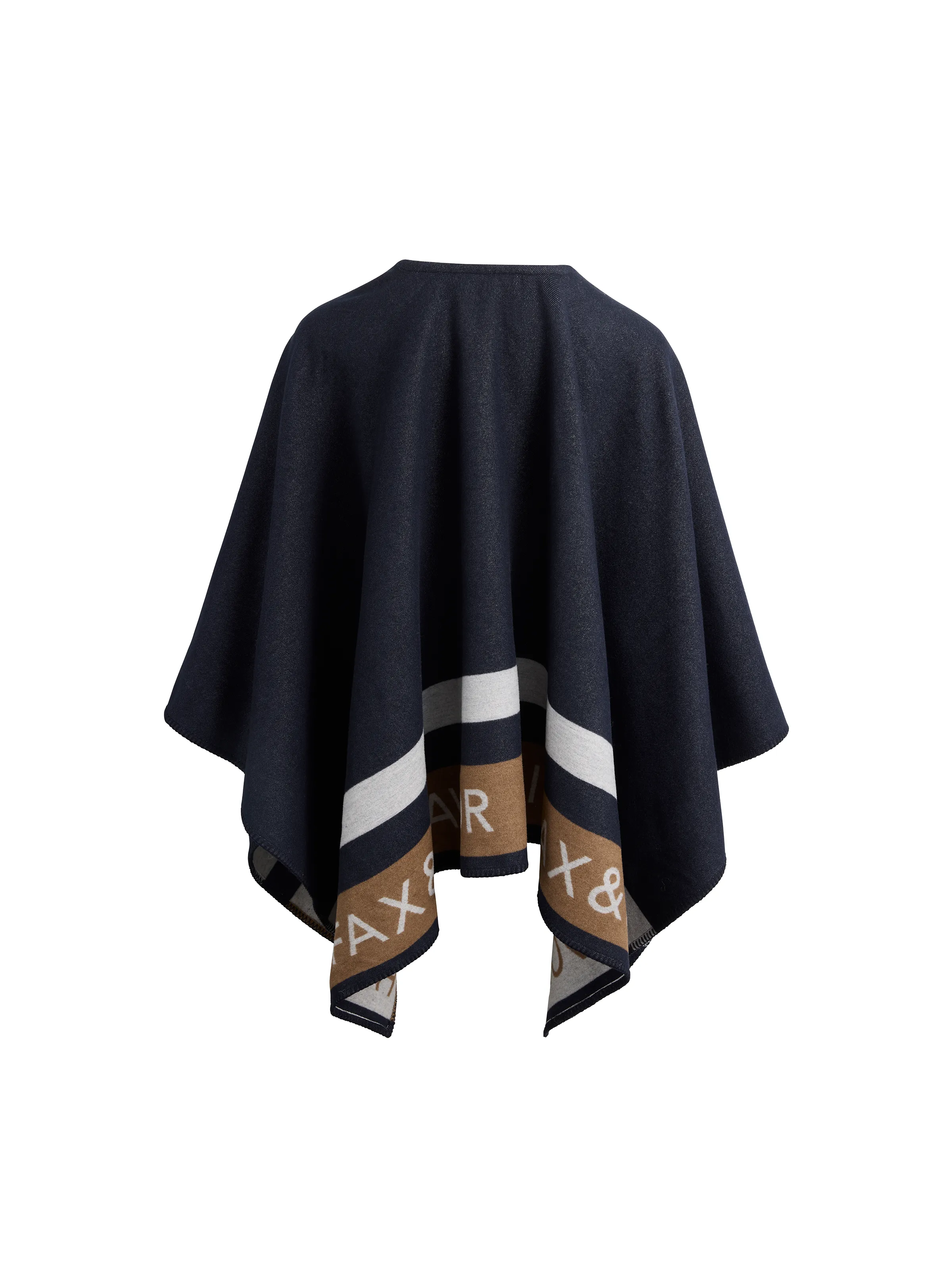 Rachel Cape - Navy Tri-Colour Wool - Image 3