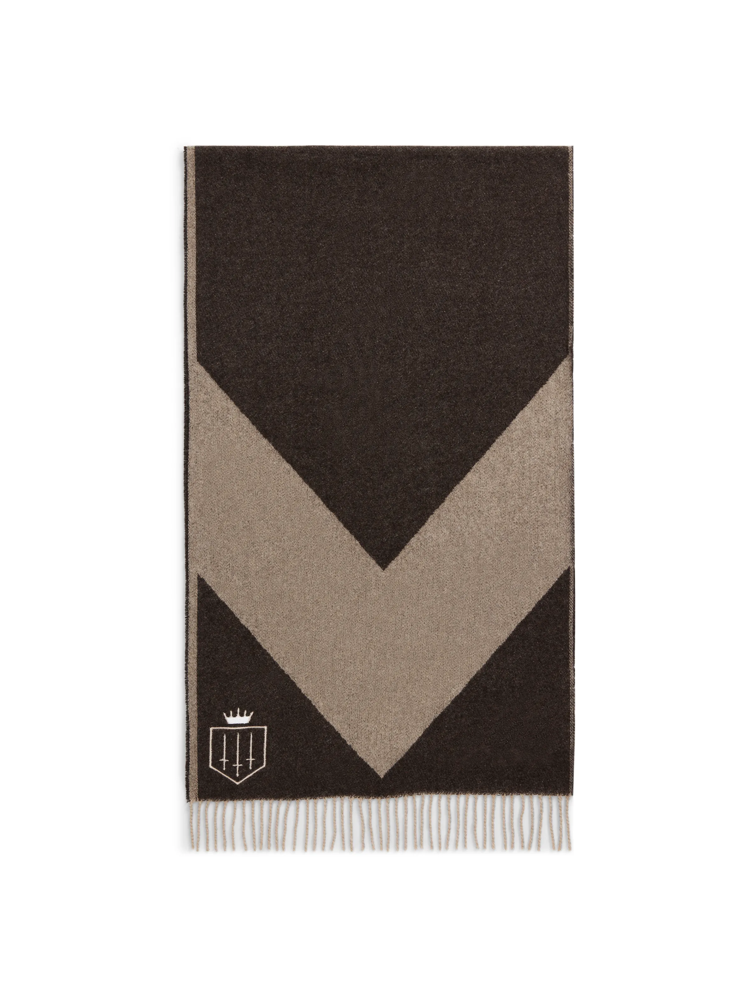 Women's Signature Merino Scarf - Taupe Chevron - Image 3