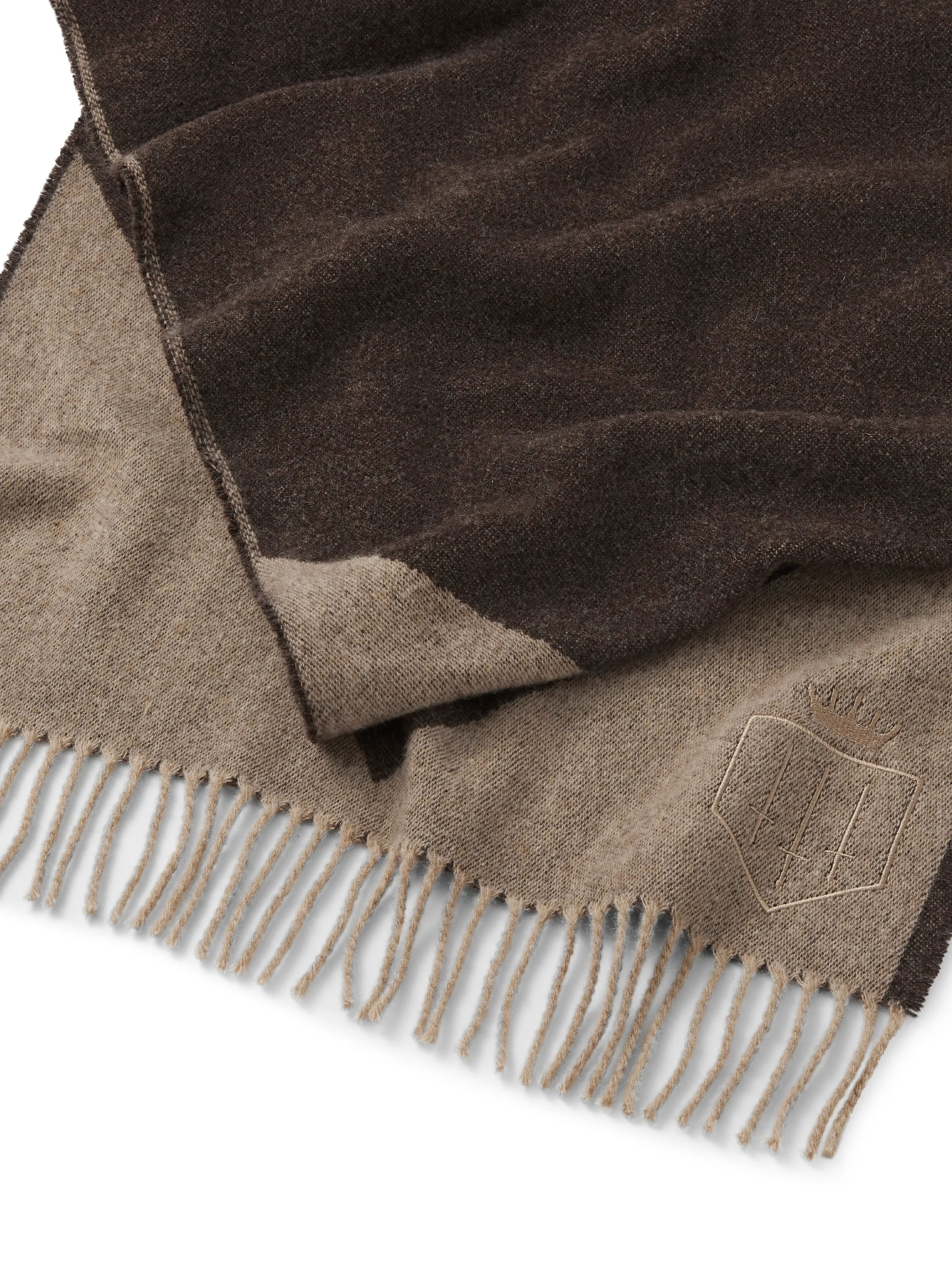 Women's Signature Merino Scarf - Taupe Chevron - Image 4