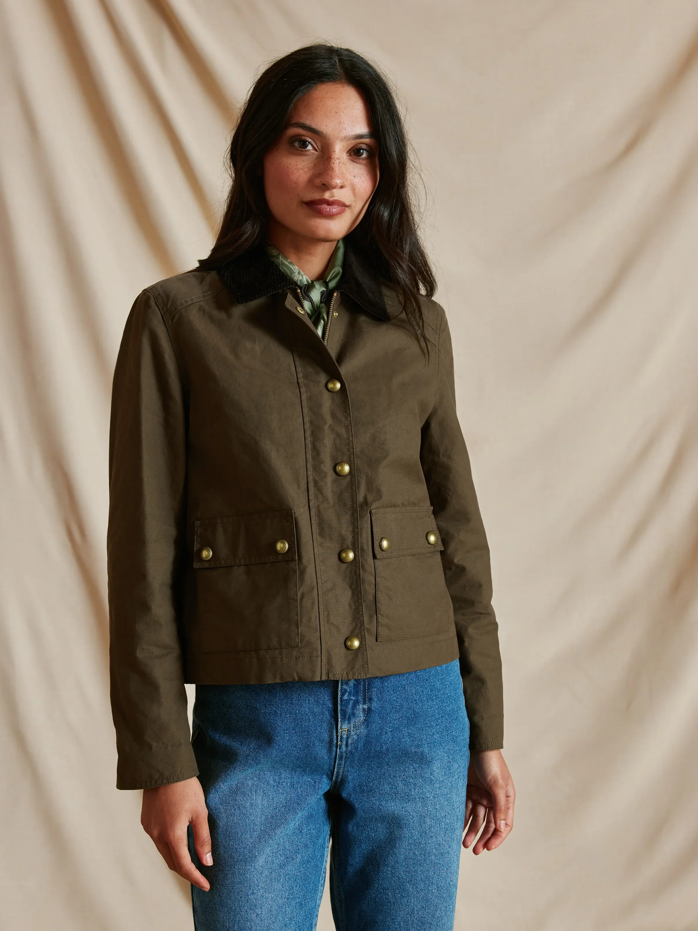 Tabitha Wax Jacket - Khaki - Image 6
