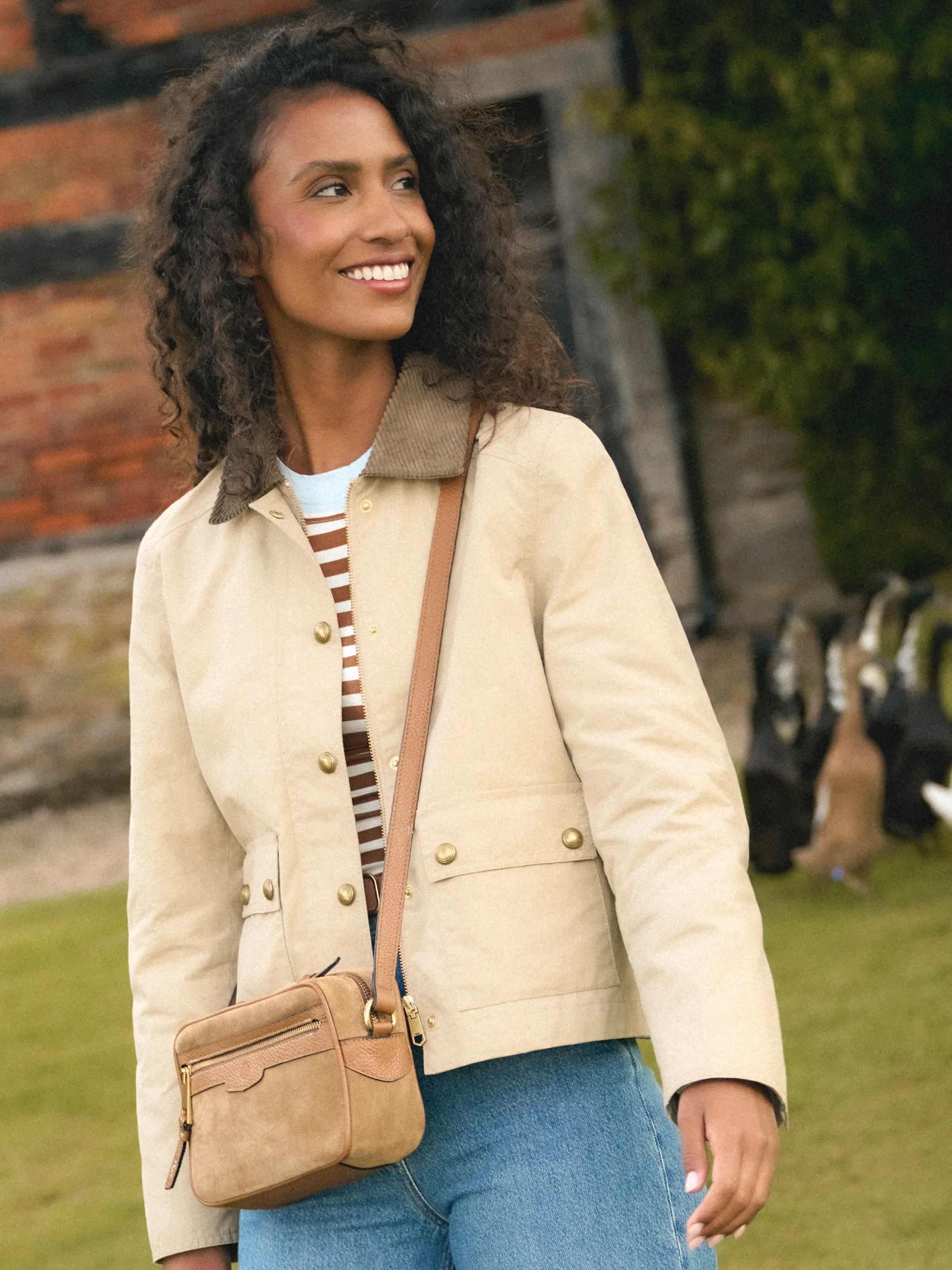 Tabitha Short Wax Jacket - Oatmeal - Image 6