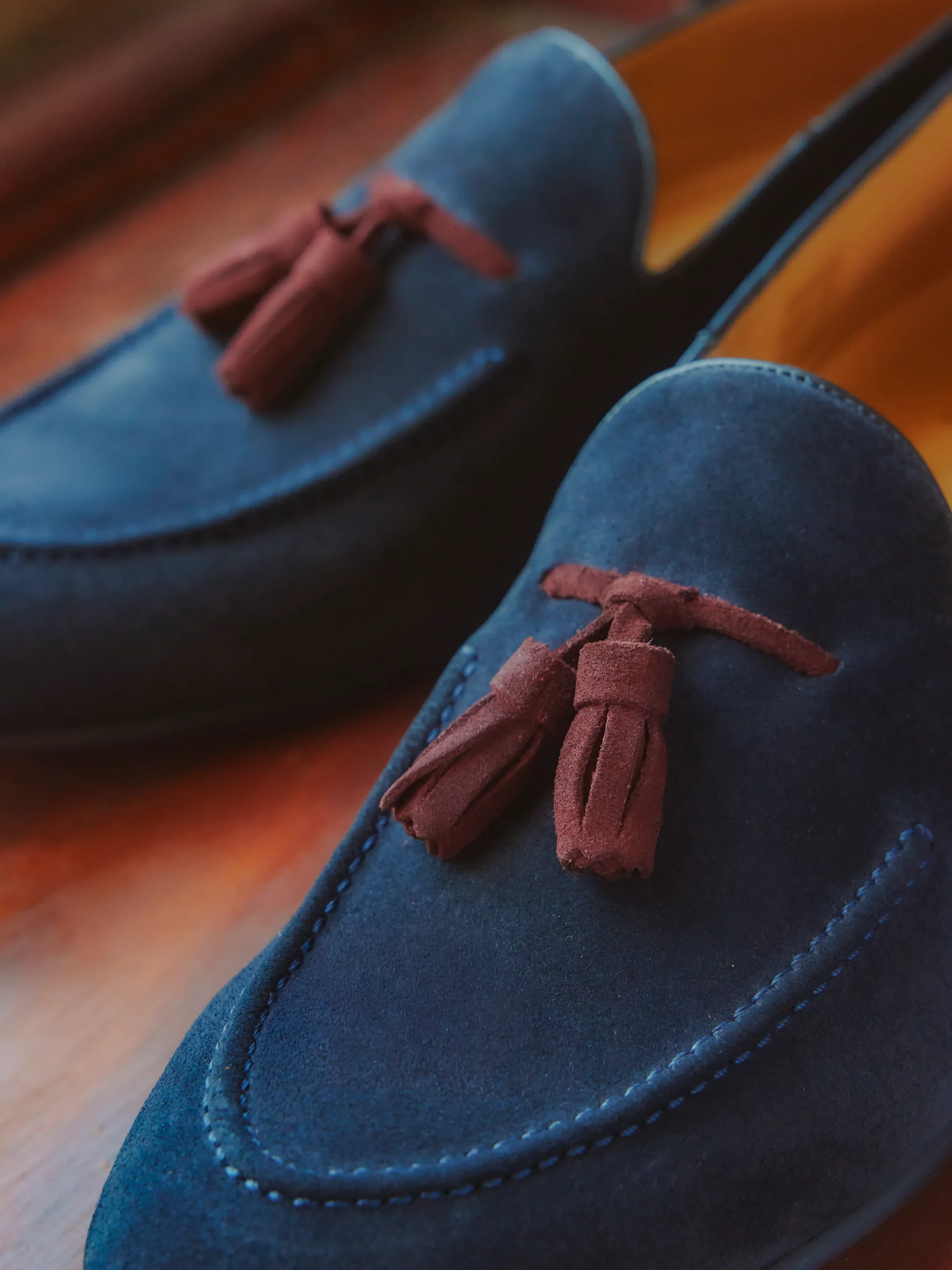Bedingfeld - Navy & Burgundy Suede - Image 6