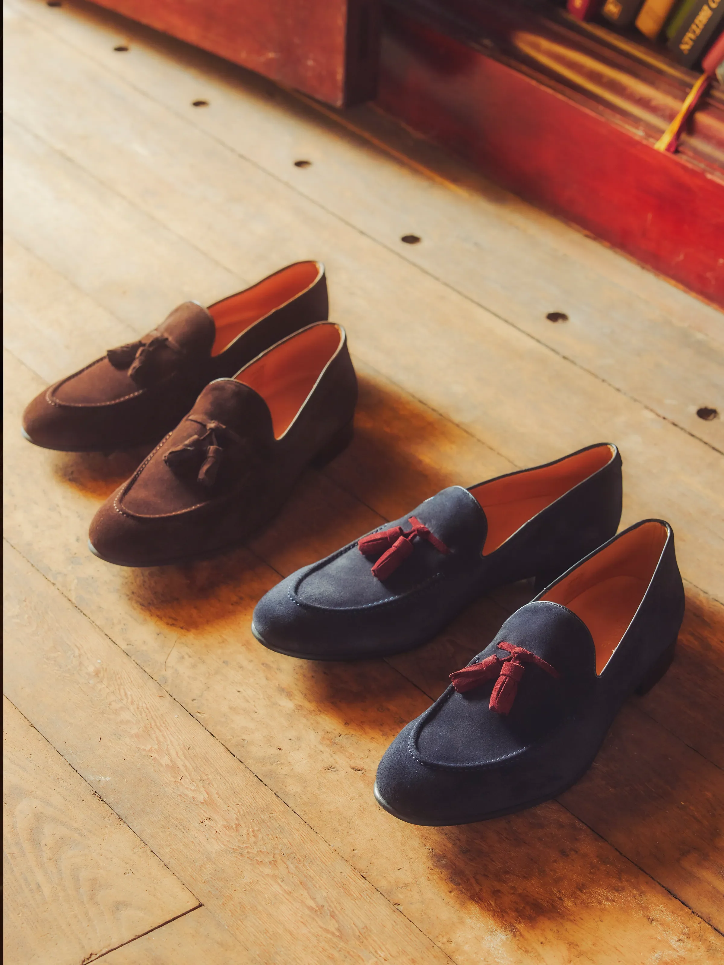 Bedingfeld - Navy & Burgundy Suede - Image 7