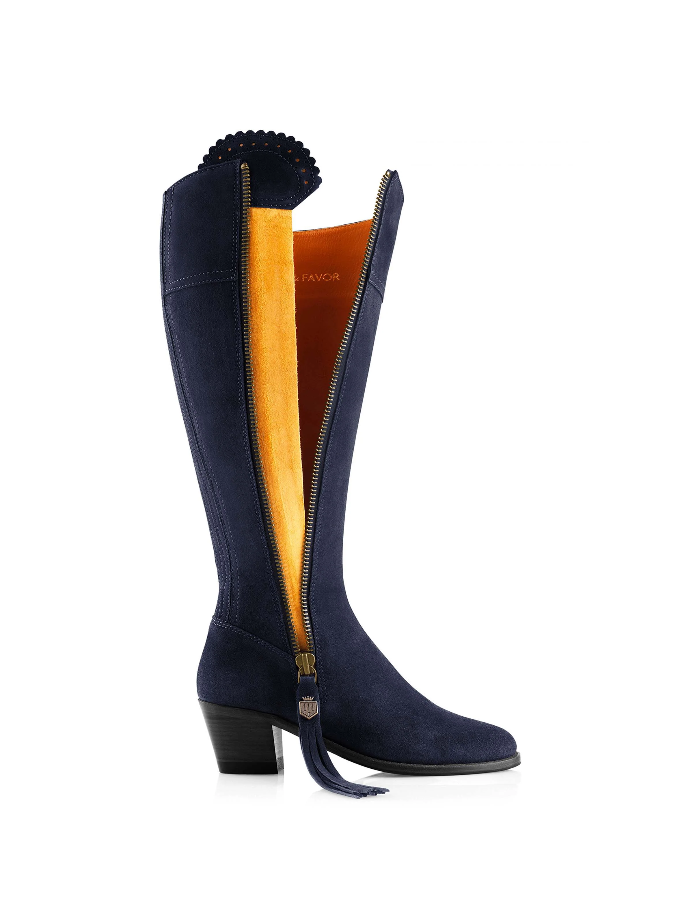 Heeled Regina (Sporting Fit) - Navy Blue Suede - Image 3