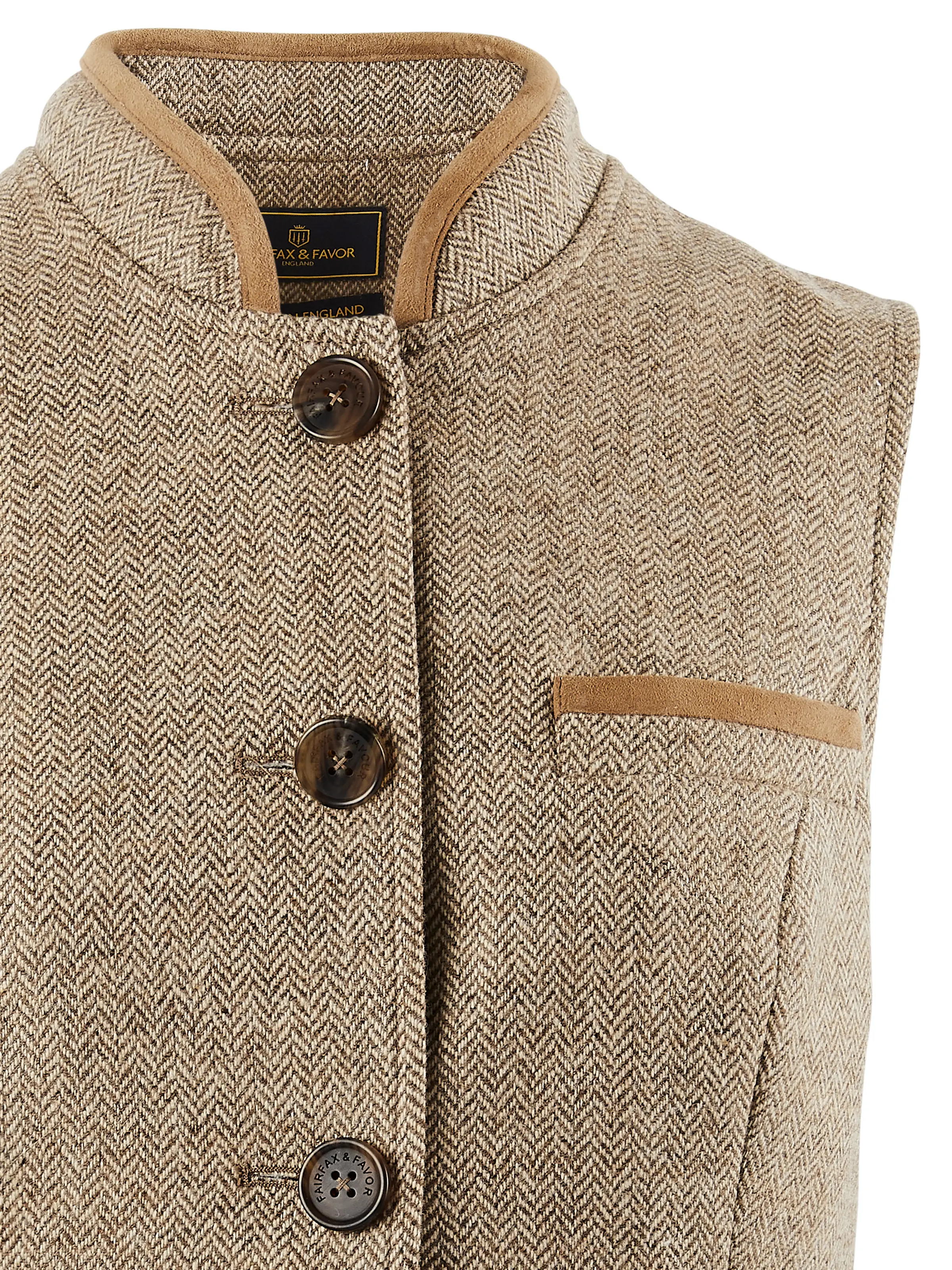 Madeline Gilet - Taupe Herringbone - Image 4
