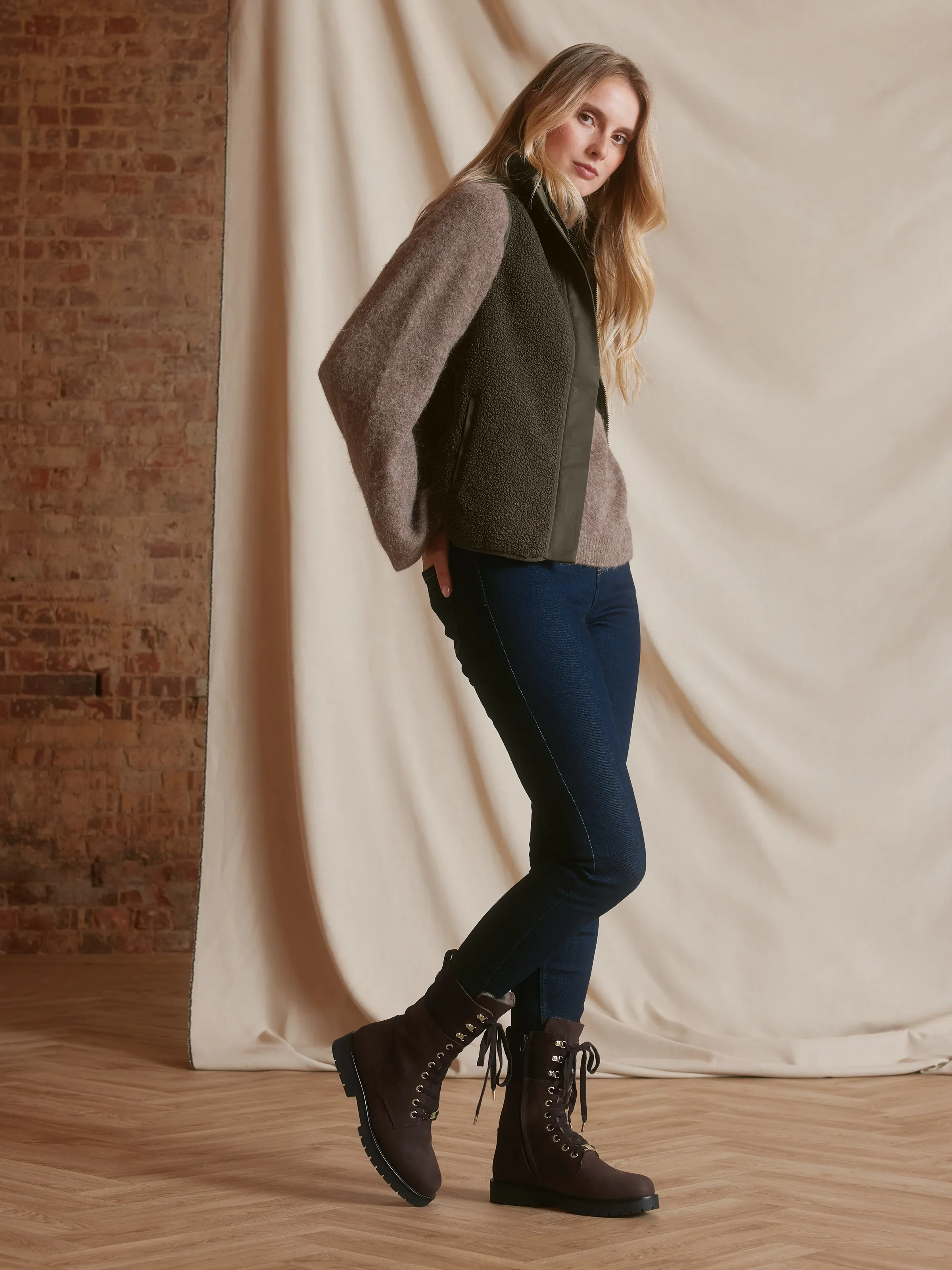 Shearling Lined Anglesey - Chocolate Nubuck - Image 6