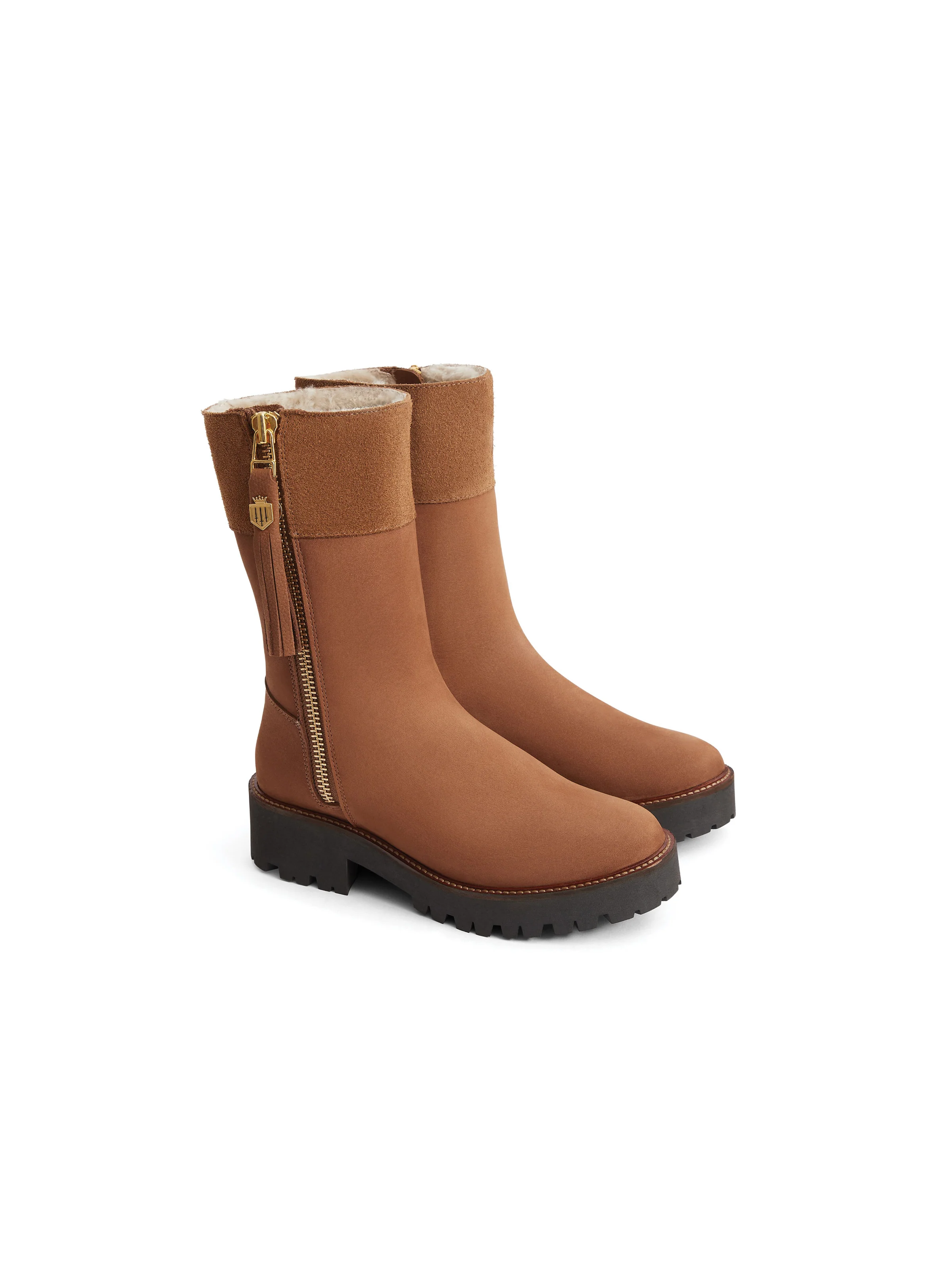 Shearling Lined Paris - Cognac Nubuck - Image 3
