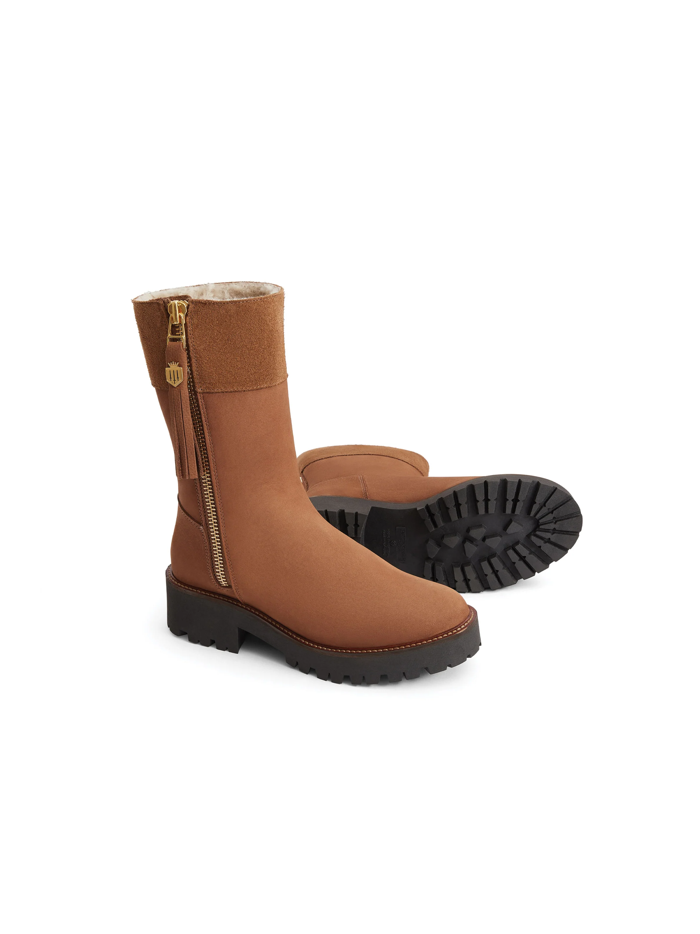 Shearling Lined Paris - Cognac Nubuck - Image 4