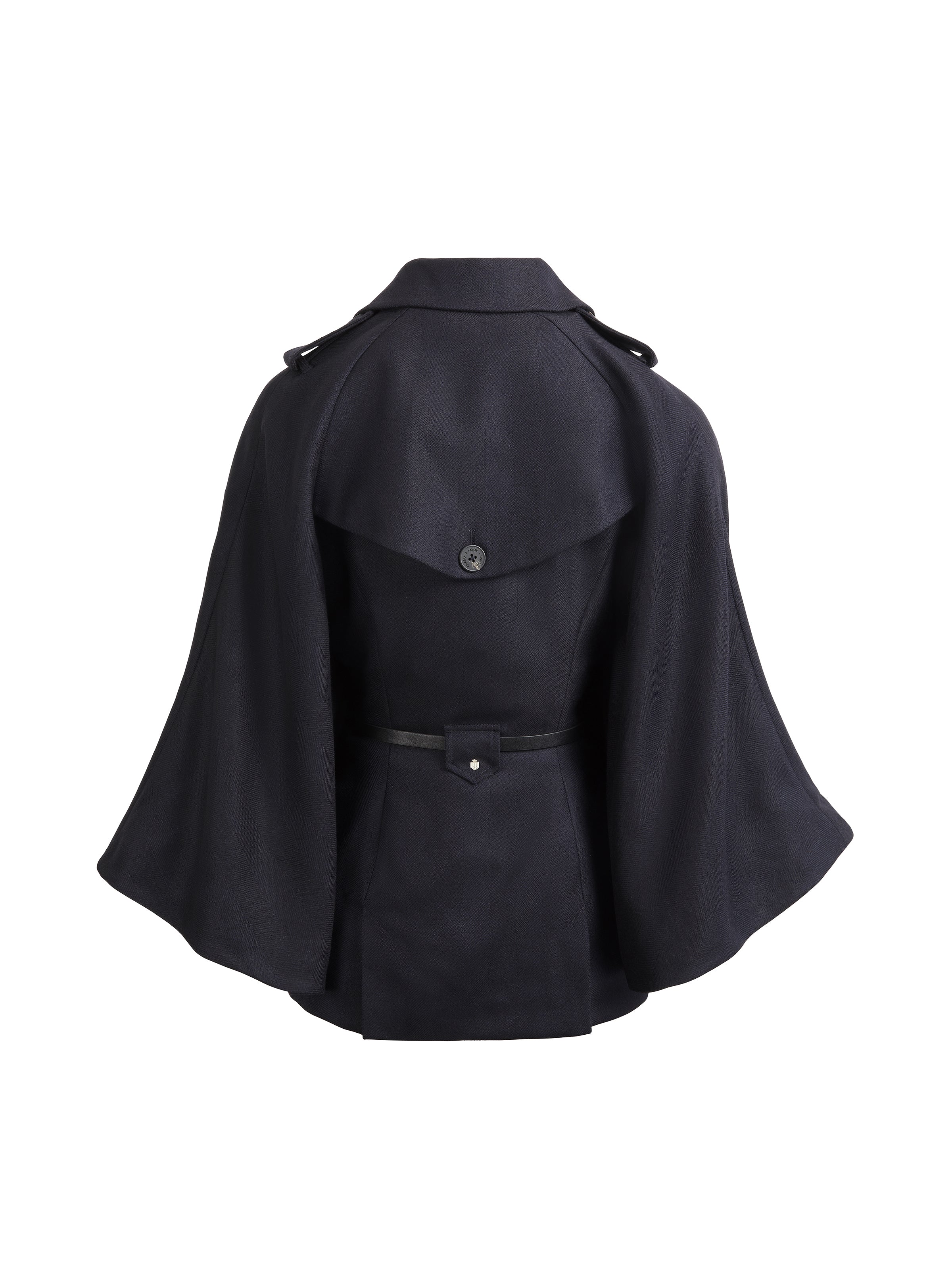 Sienna Wool Cape - Navy - Image 3