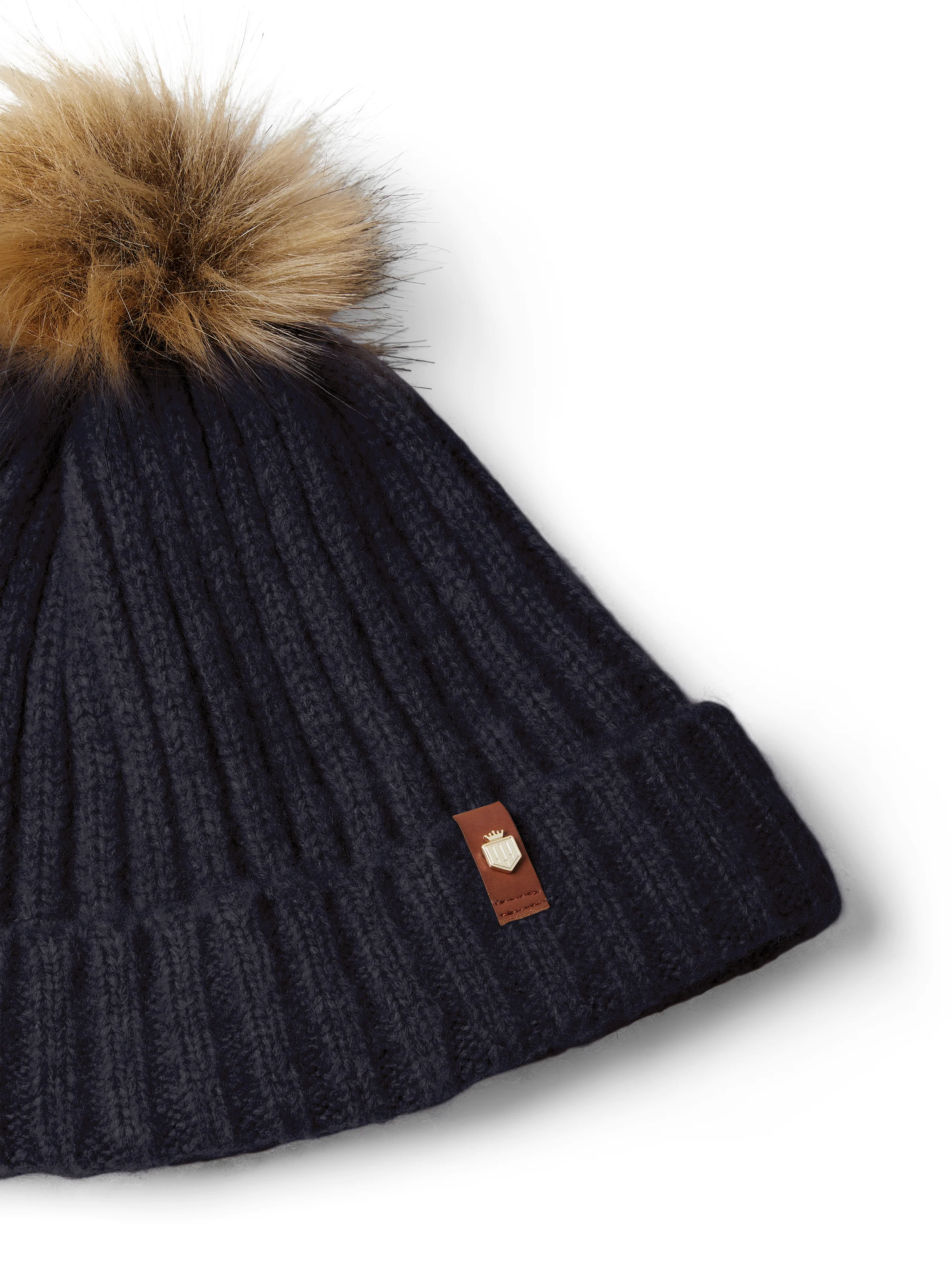 Signature Knitted Bobble Hat - Navy - Image 3