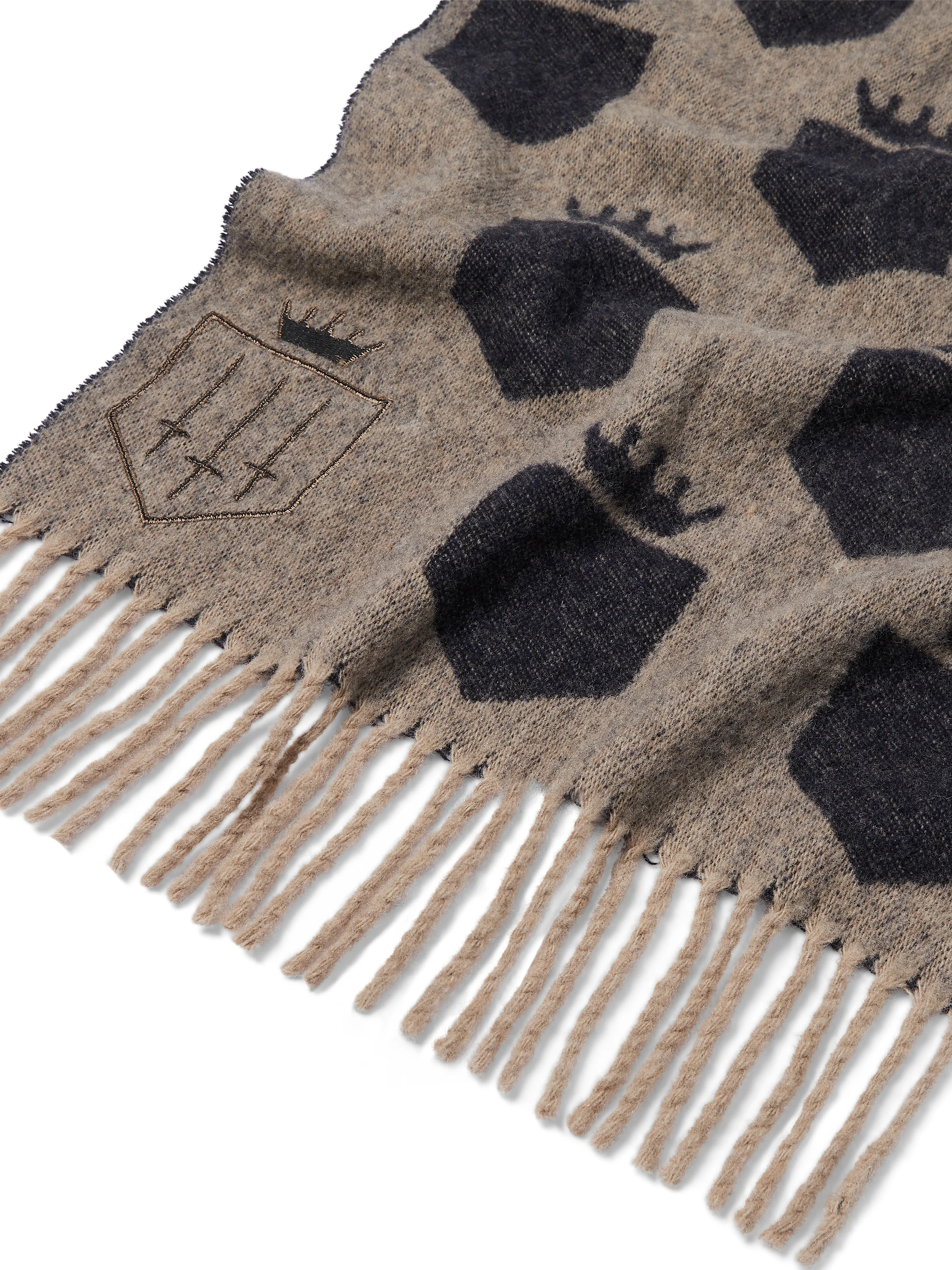 Women's Signature Merino Scarf - Navy & Fawn - Image 3