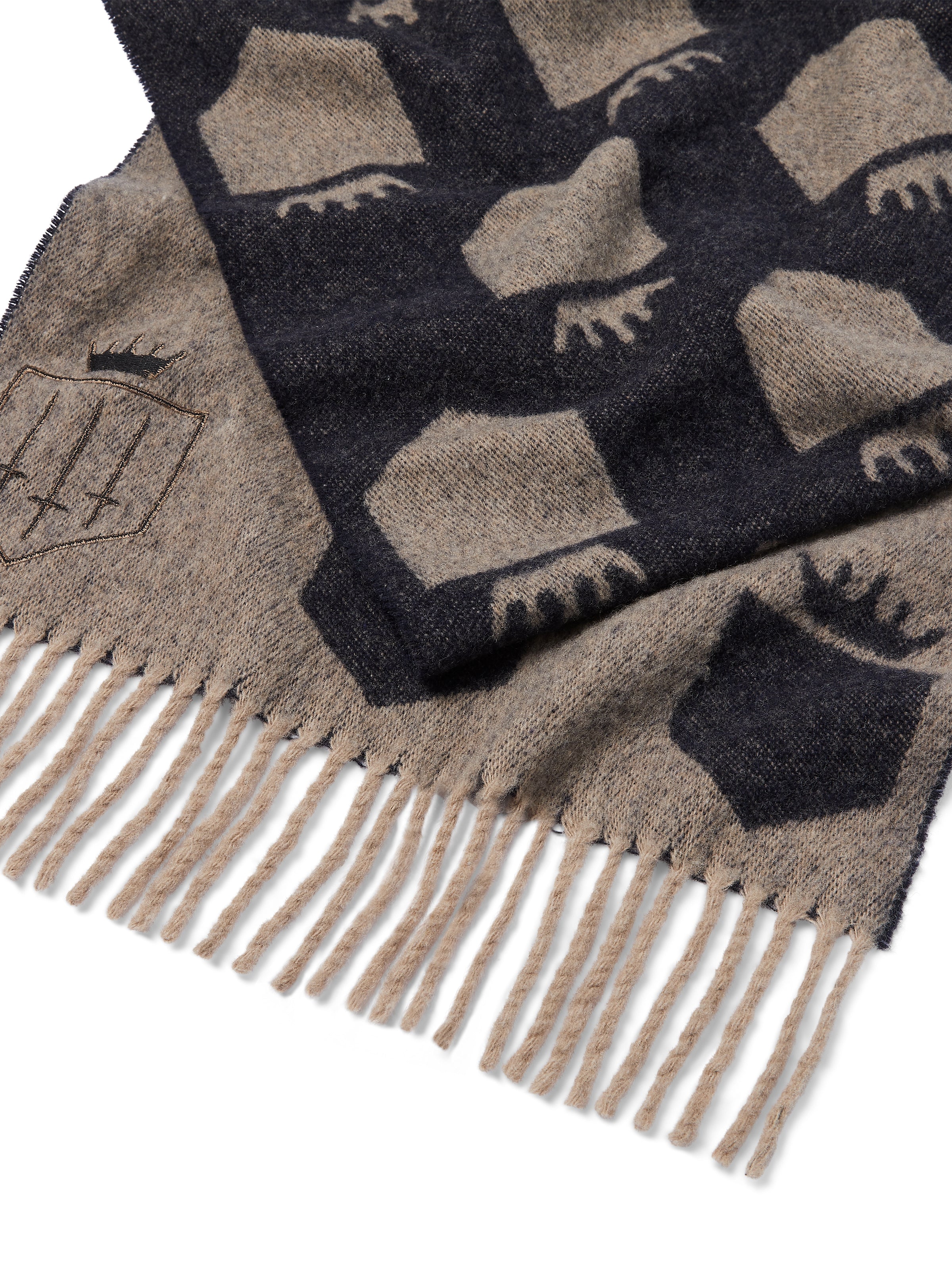 Women's Signature Merino Scarf - Navy & Fawn - Image 4