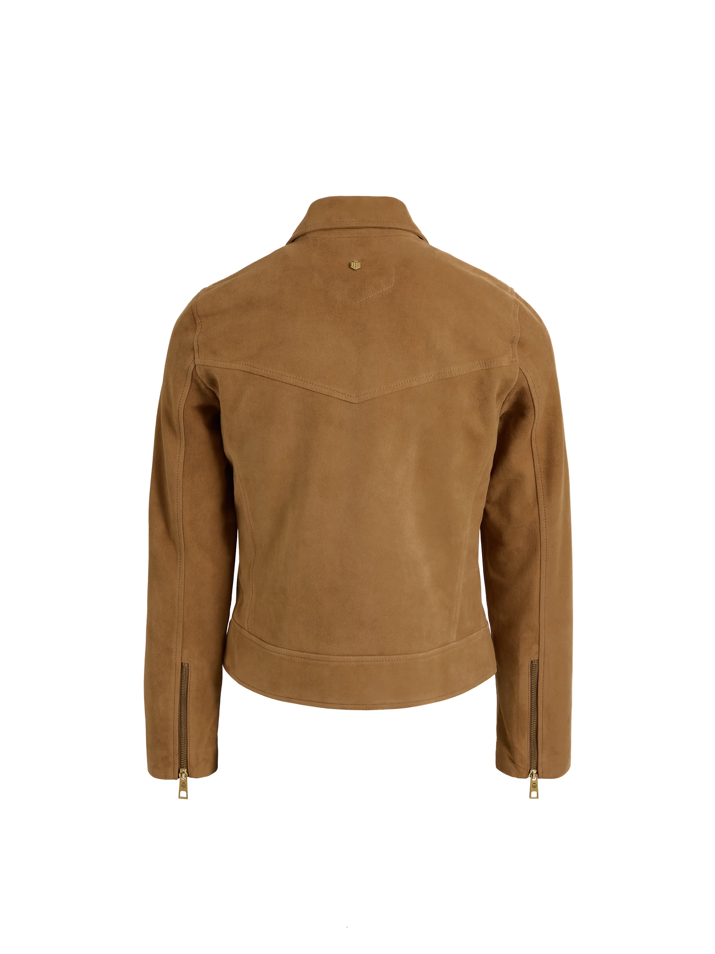 Thea Biker Jacket - Honey Tan Suede - Image 3